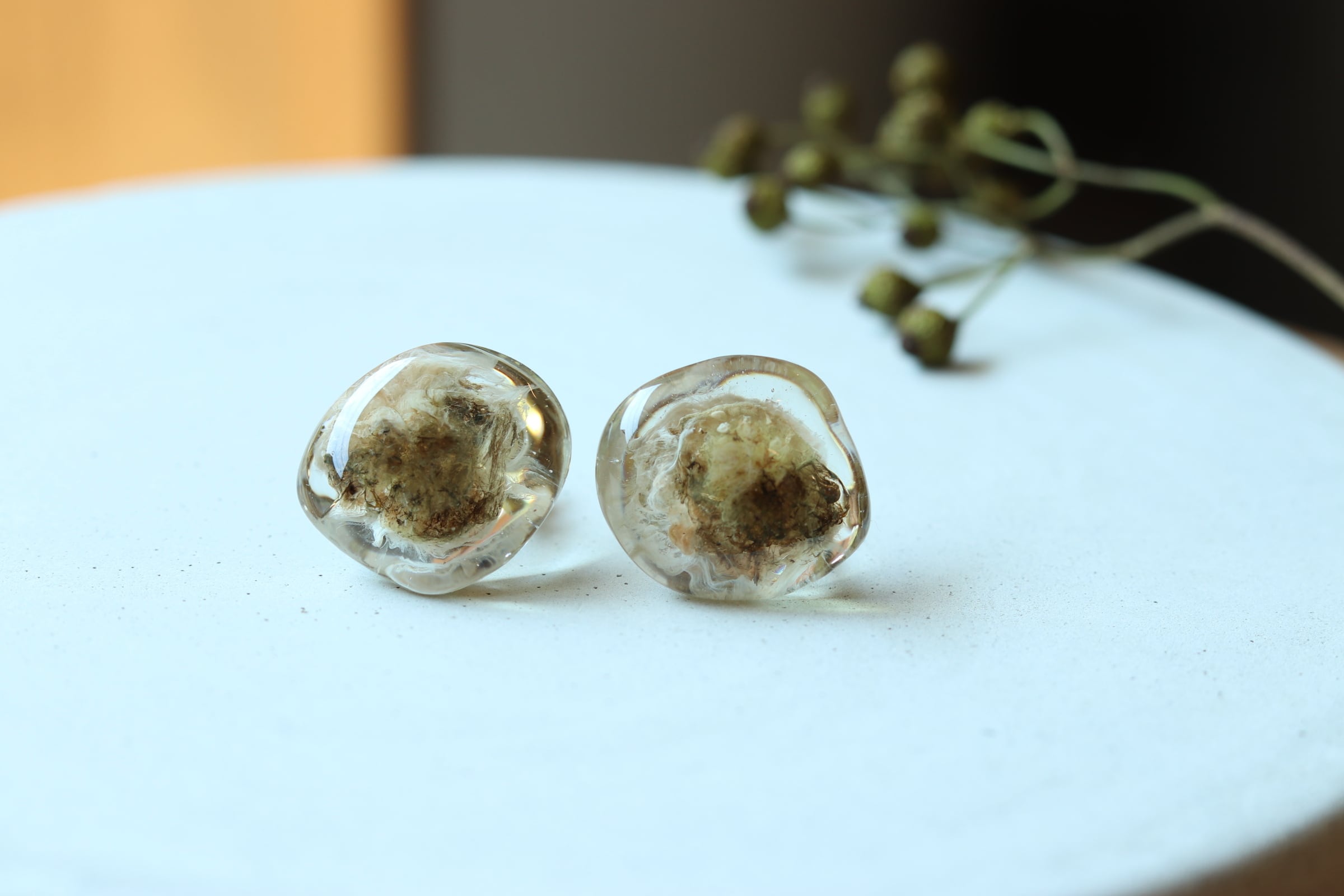 Watercolor イヤリング カフェオレ