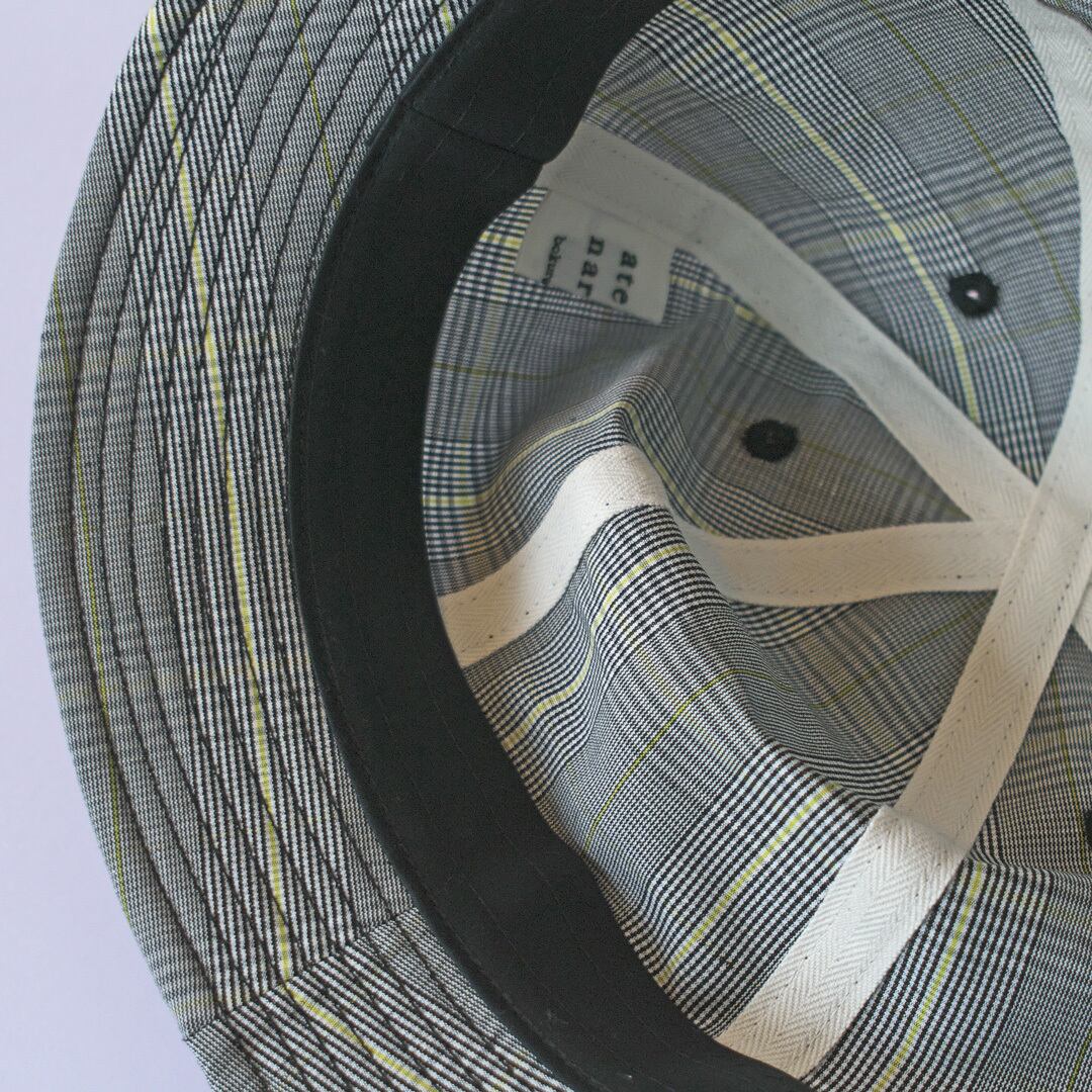 atelier naruse アトリエナルセ コットンリネンメトロハット・グレンチェック