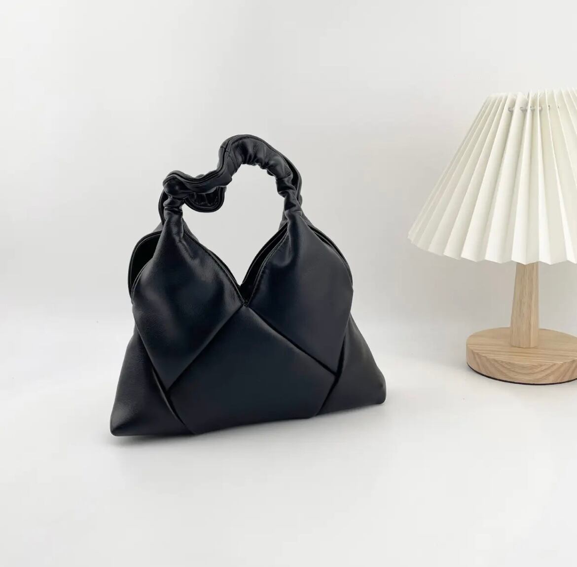 5color / フリルハンドル切替編みバッグ