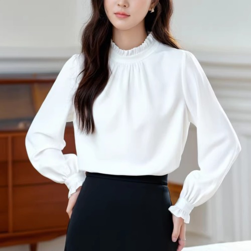 フリルスタンドカラーブラウス ・75762