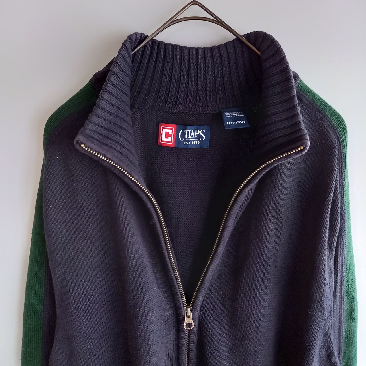 チャップス　フルジップ　コットンセーター　ネイビー　S/P