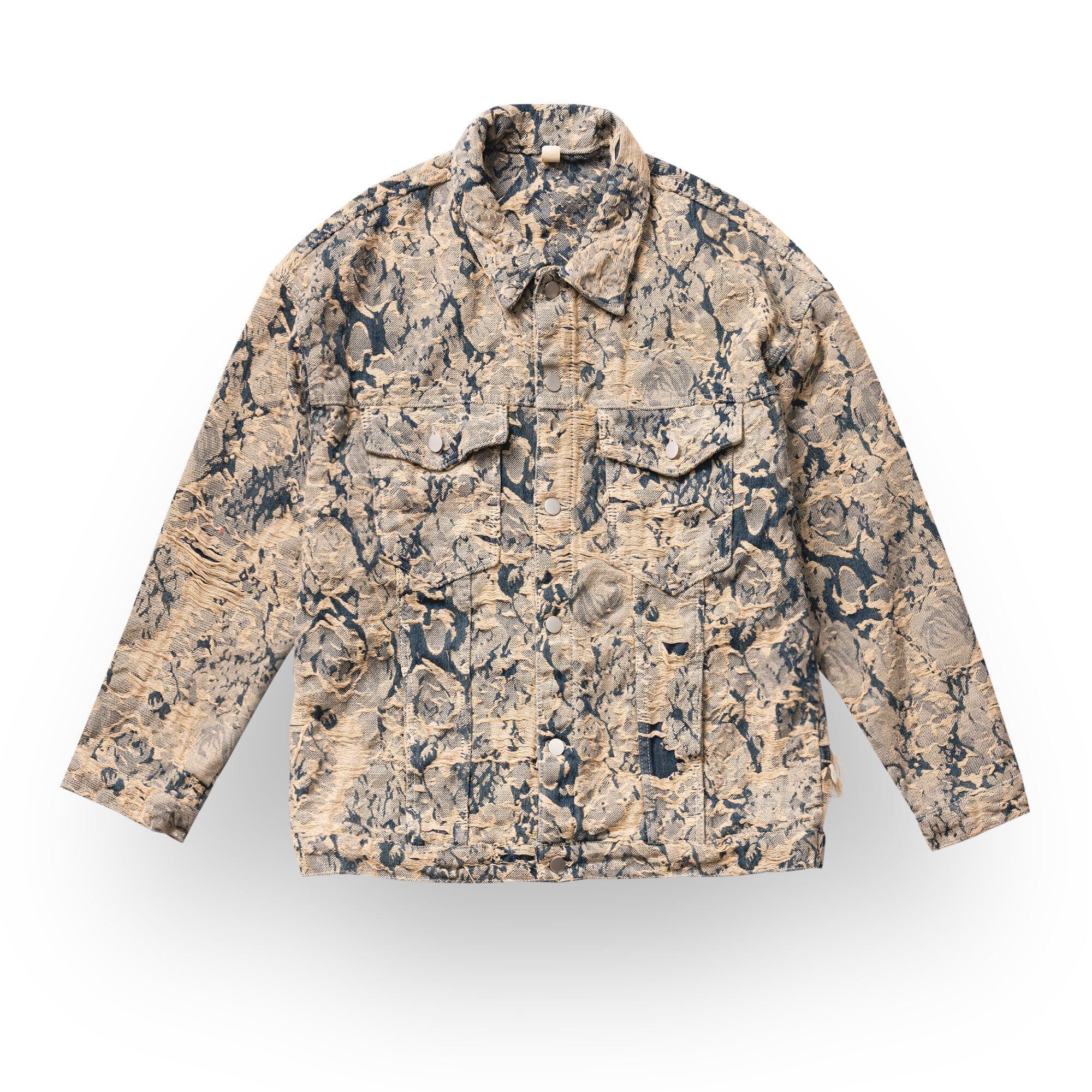 クラッシュ&フラワーデニムジャケット