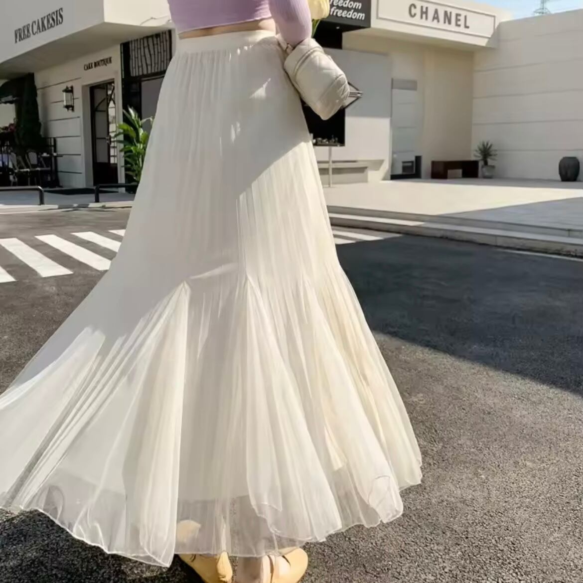 シフォンプリーツマーメイドスカート