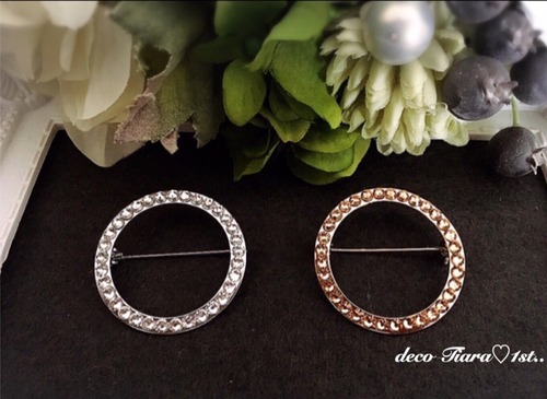 ブローチ　シルバー台＆ゴールド台セット deco Tiara　1st．．　