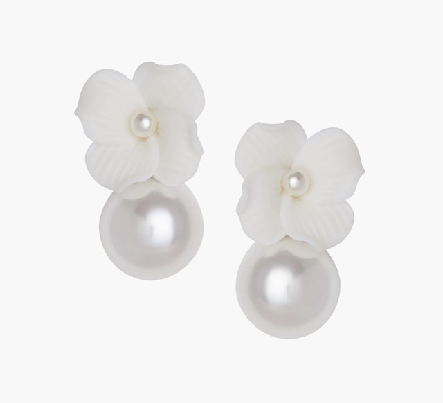 【Elizabeth Bower】Weiss Pearl Mini Duet イヤリング