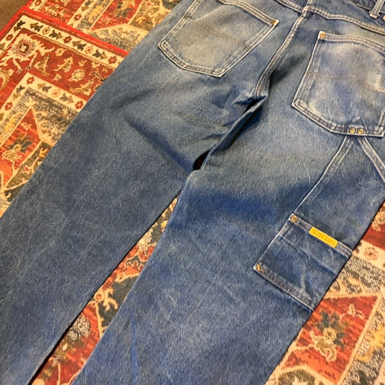 90s USA製 PRSN BLU デニムパンツ ペインターパンツ ダブルニー L