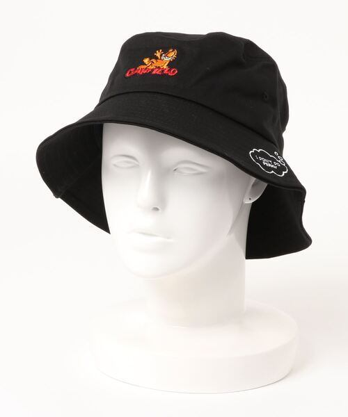 GARFIELD (ガーフィールド) 刺繍 バケットハット 帽子 ブラック