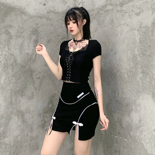 ✞✝✞ ブラックスカート スタンダードバックル今年流行☆ レトロ ✞✝✞ ゴスロリ SM ミリ 甘ロリ クラロリ 和ロリ エレガント 黒ロリ 姫ロリ 華ロリ AA-AA11426842696