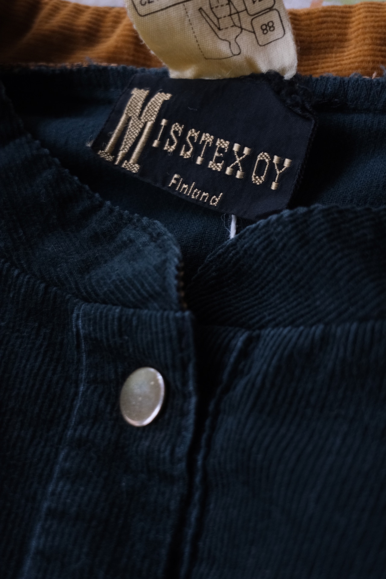 Black corduroy long sleeve shirt dress