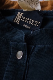Black corduroy long sleeve shirt dress