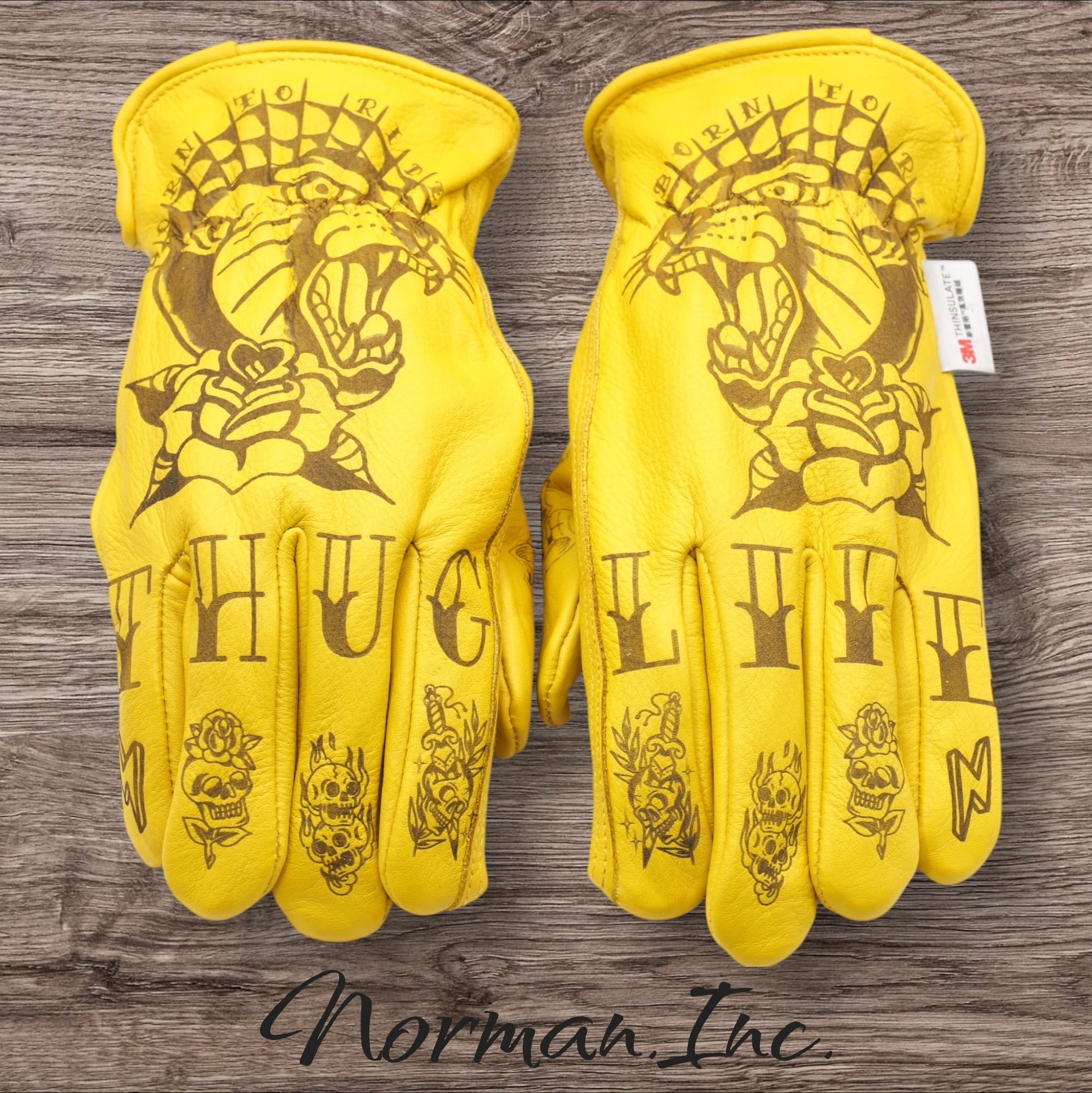 レザー グローブ タトゥーグローブ tattoo glove 牛革 レザーグローブ