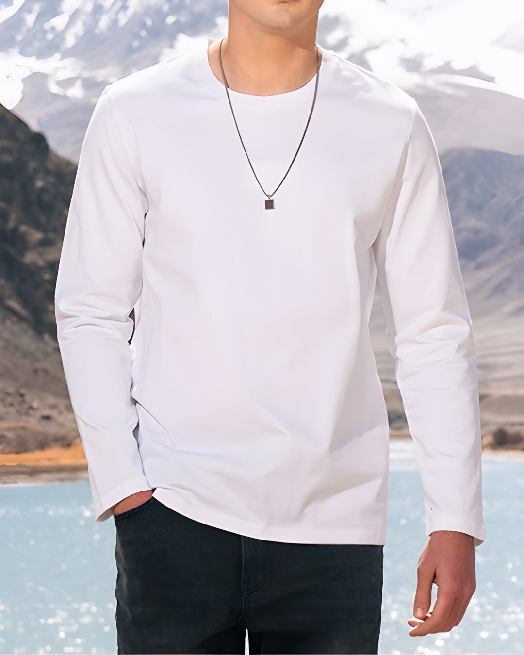 刺繍入 コットンTシャツ 5色 E0063