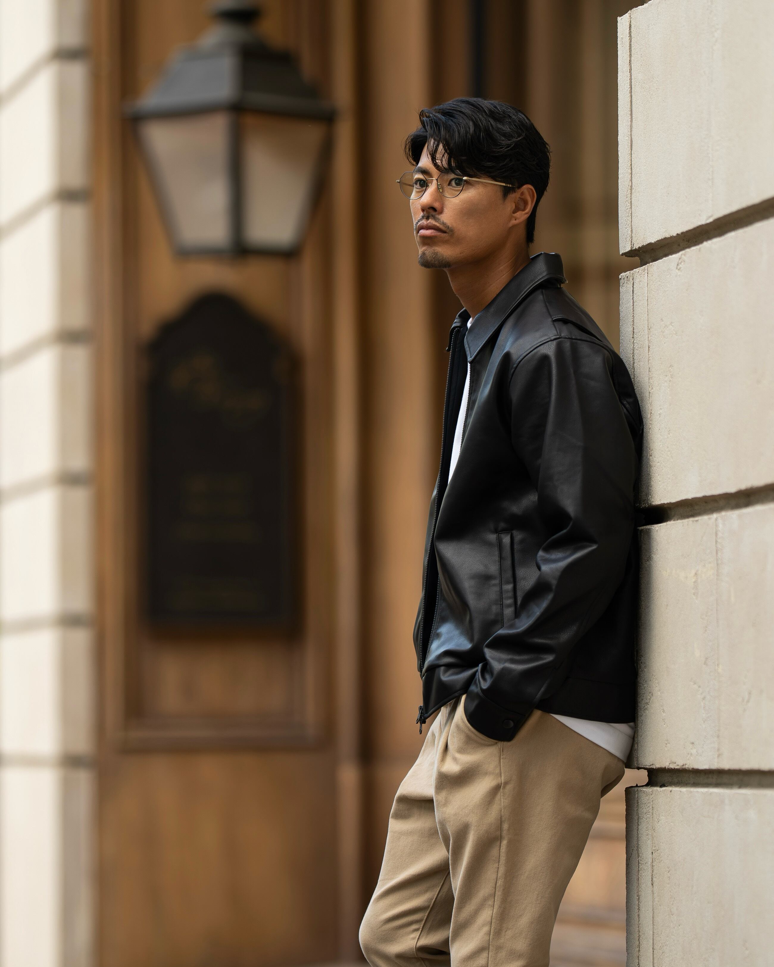 Synthetic Leather Zip Up Jacket［2465amy-3］レザージャケット