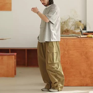 サイド ギャザー ワイド カーゴ パンツ  N3323