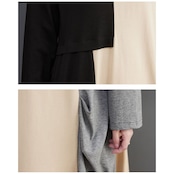 ラウンドネック コントラストカラー ドレス 00002