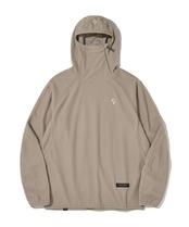 CALORA FLEECE HOODED PULLOVER_BEIGE