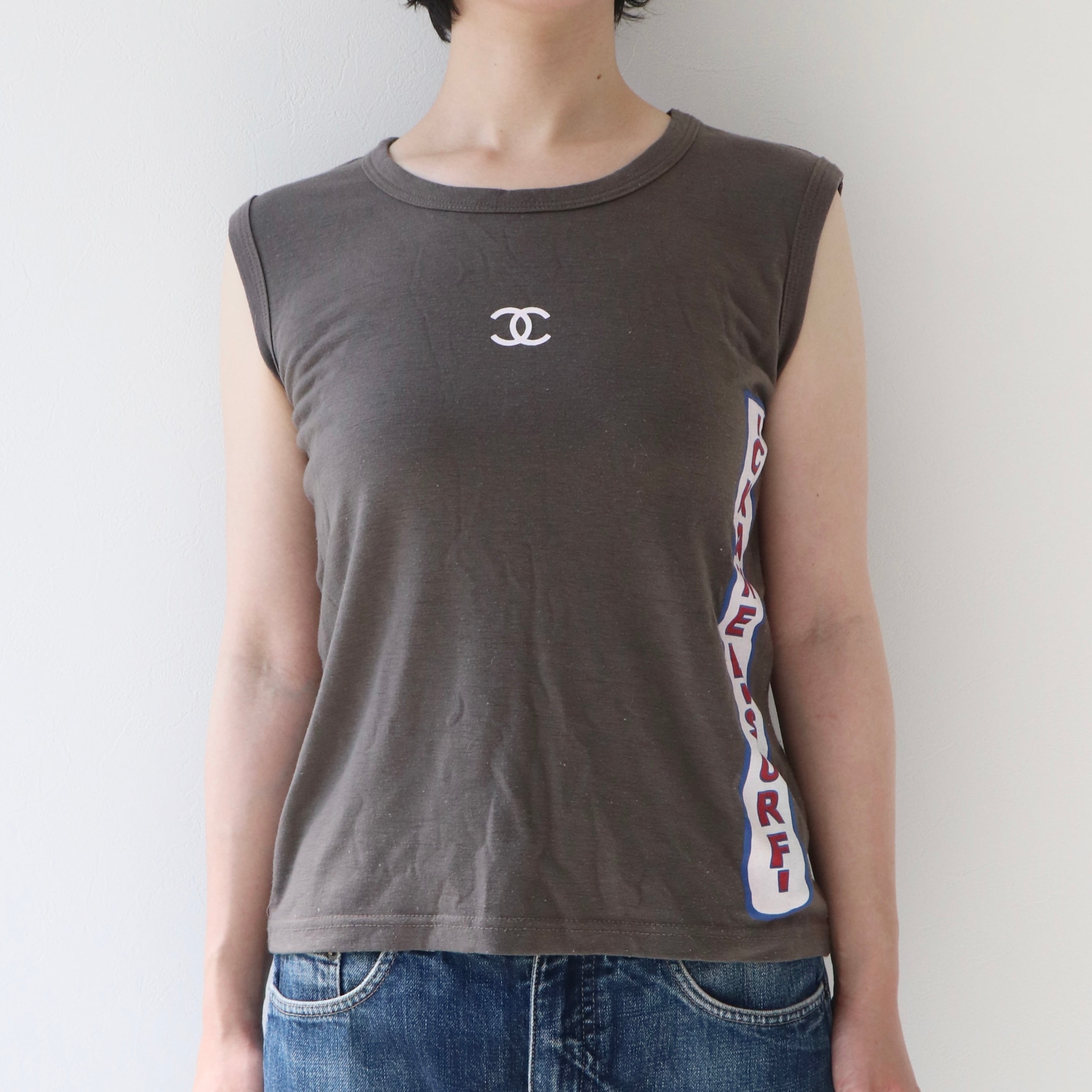 シャネル CHANEL タンクトップ トップス ブラック 黒 キャミソール