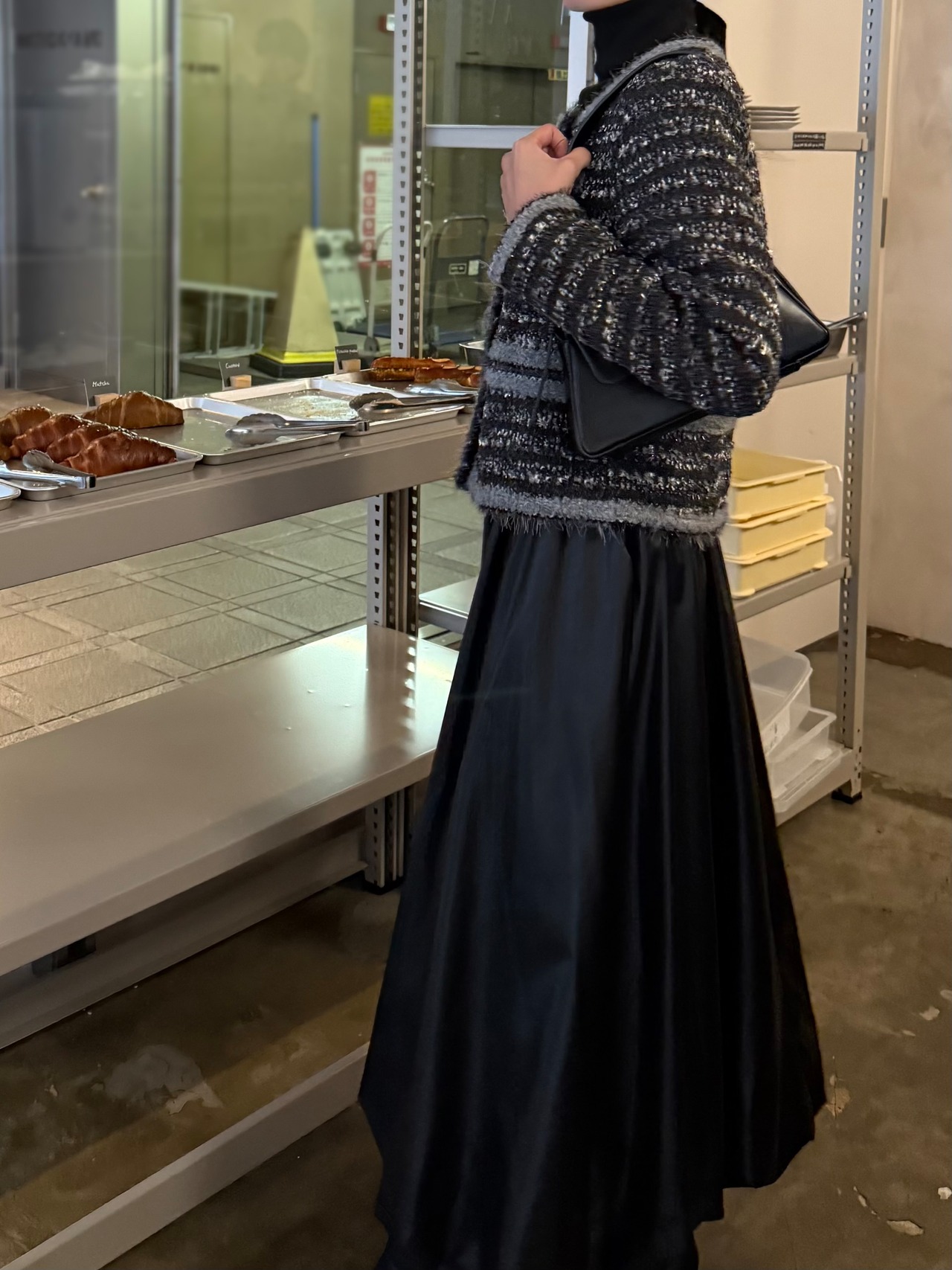 ノーカラーツイードジャケット［60011］