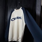 00s QUICKSILVER ラグランスウェット アイボリー×ネイビー クイックシルバー