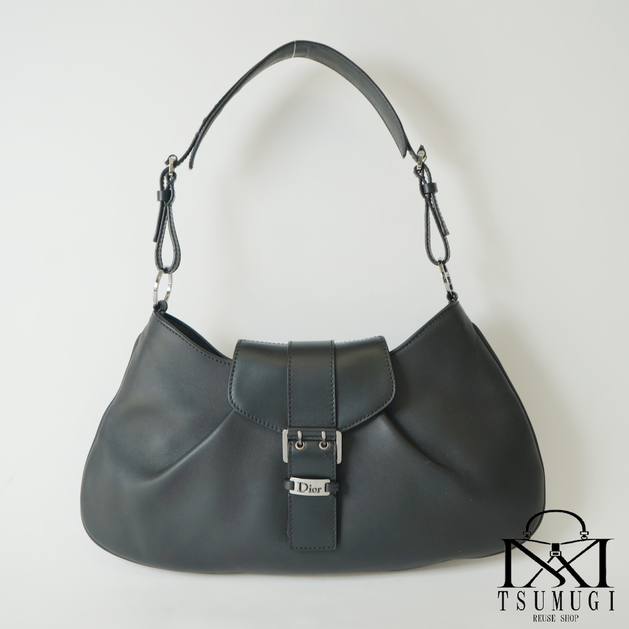 Christian Dior クリスチャンディオール ストリートシック レザー ワンショルダーバッグ ブラック BO A 0102