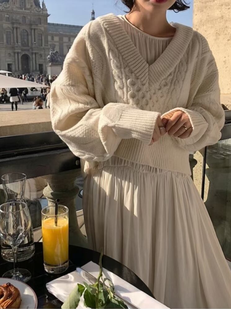 バッククロスリボンニット　AJ1079-1228