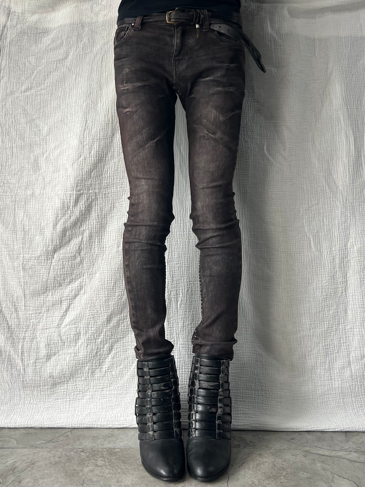 "TORNADO MART" Wine Red Dusty Skinny