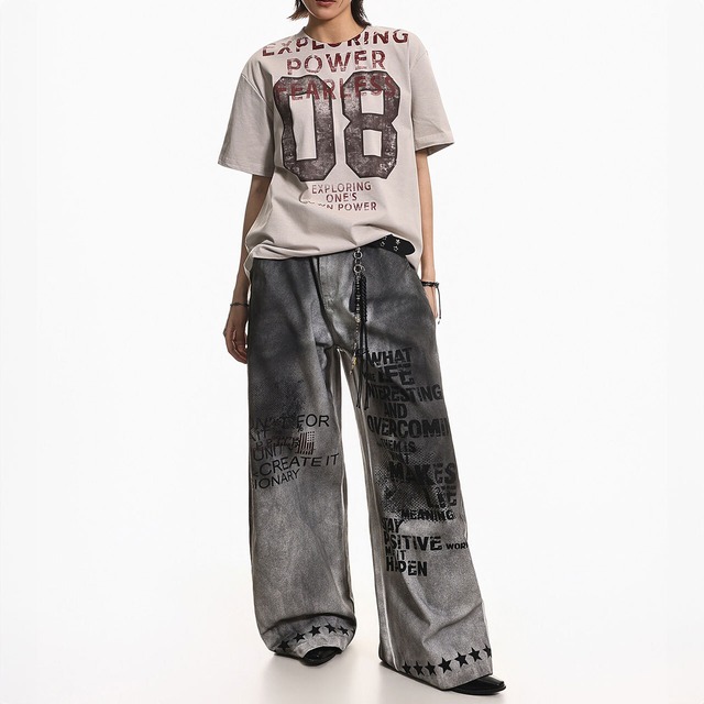 ディストレストナンバリングロゴTシャツ 1col   R01984