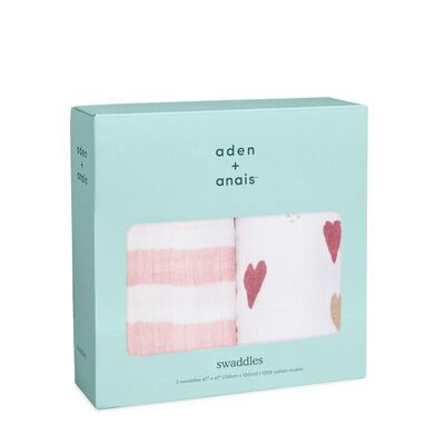 aden ＋ anais おくるみスワドル/ハートブレイカー/2枚