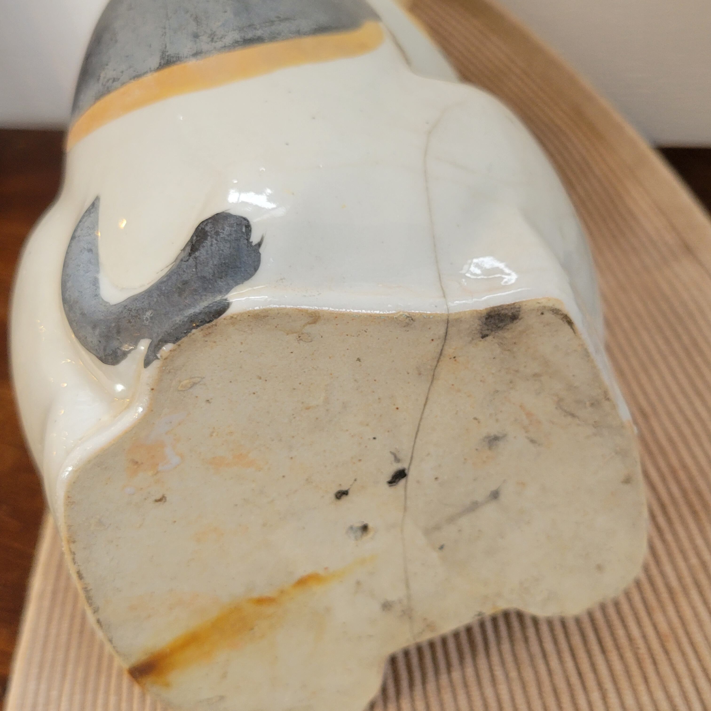 BK524　時代瀬戸焼　招き猫 左手 千客万来　置物　縁起物　古瀬戸　高さ29㎝ 古い瀬戸焼の招き猫 | PAY ID