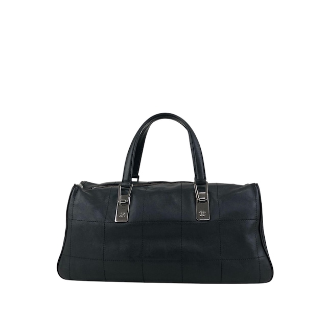 CHANEL シャネル チョコバー ハンドバッグ ブラック レザー ミニボストン vintage ヴィンテージ オールド 6yfva8