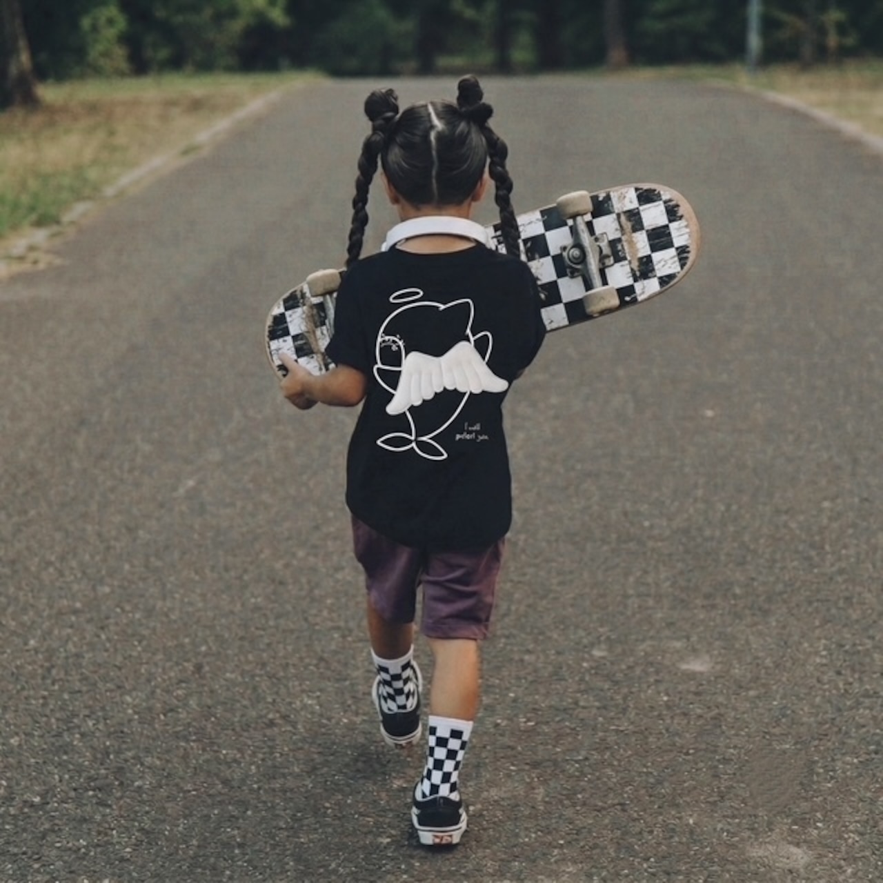 【KIDS】150サイズ　TOO CUTE TO BITE – ANGEL SHARK 【天使の羽】サメTシャツ｜立体羽デザイン シャークT - 2