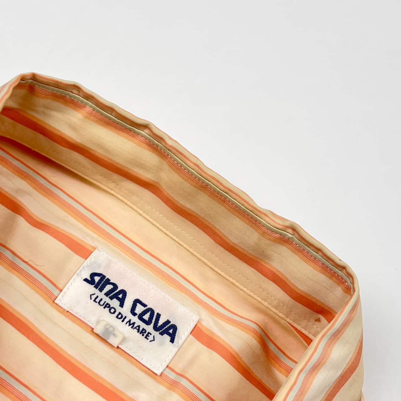 SINA COVA シナコバ ストライプ BD ボタンダウン 長袖シャツ LL/オレンジ系 メンズ