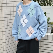 Eddie Bauer argyle pattern cotton knit