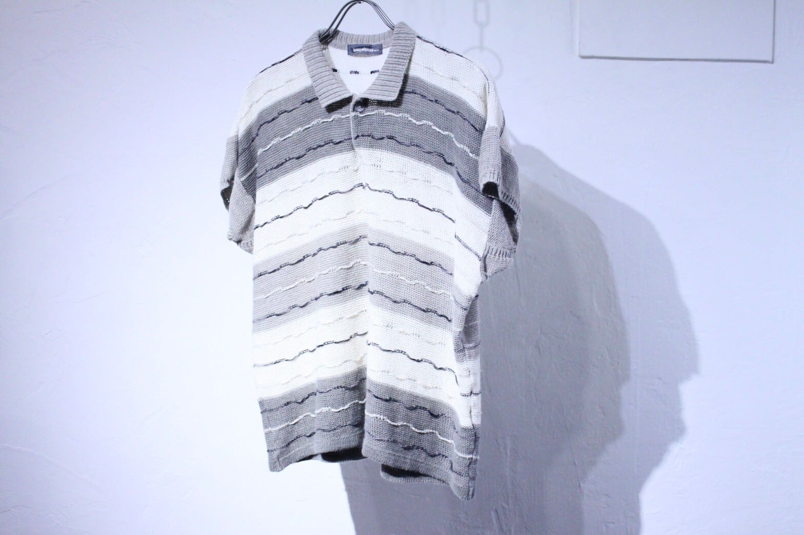 80s (82~89) ISSEY MIYAKE Cotton×Linen Summer Knit Polo