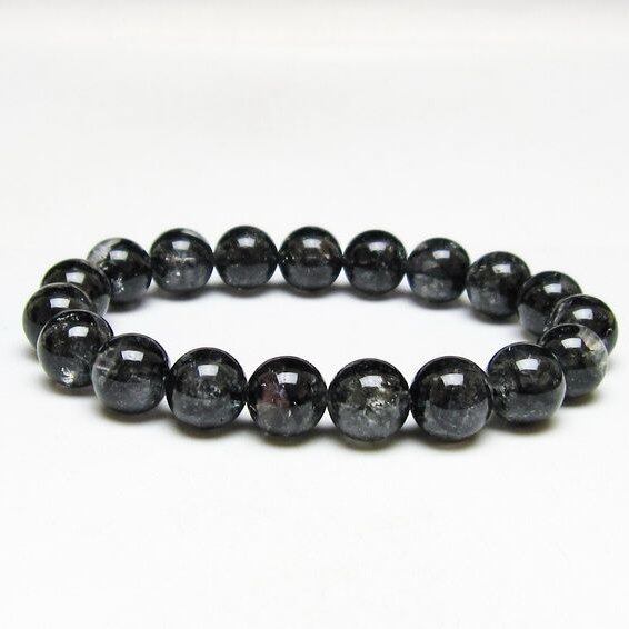 ブラックエレスチャルクォーツ ブレスレット 11mm 一点物 おまかせ便 111-53857