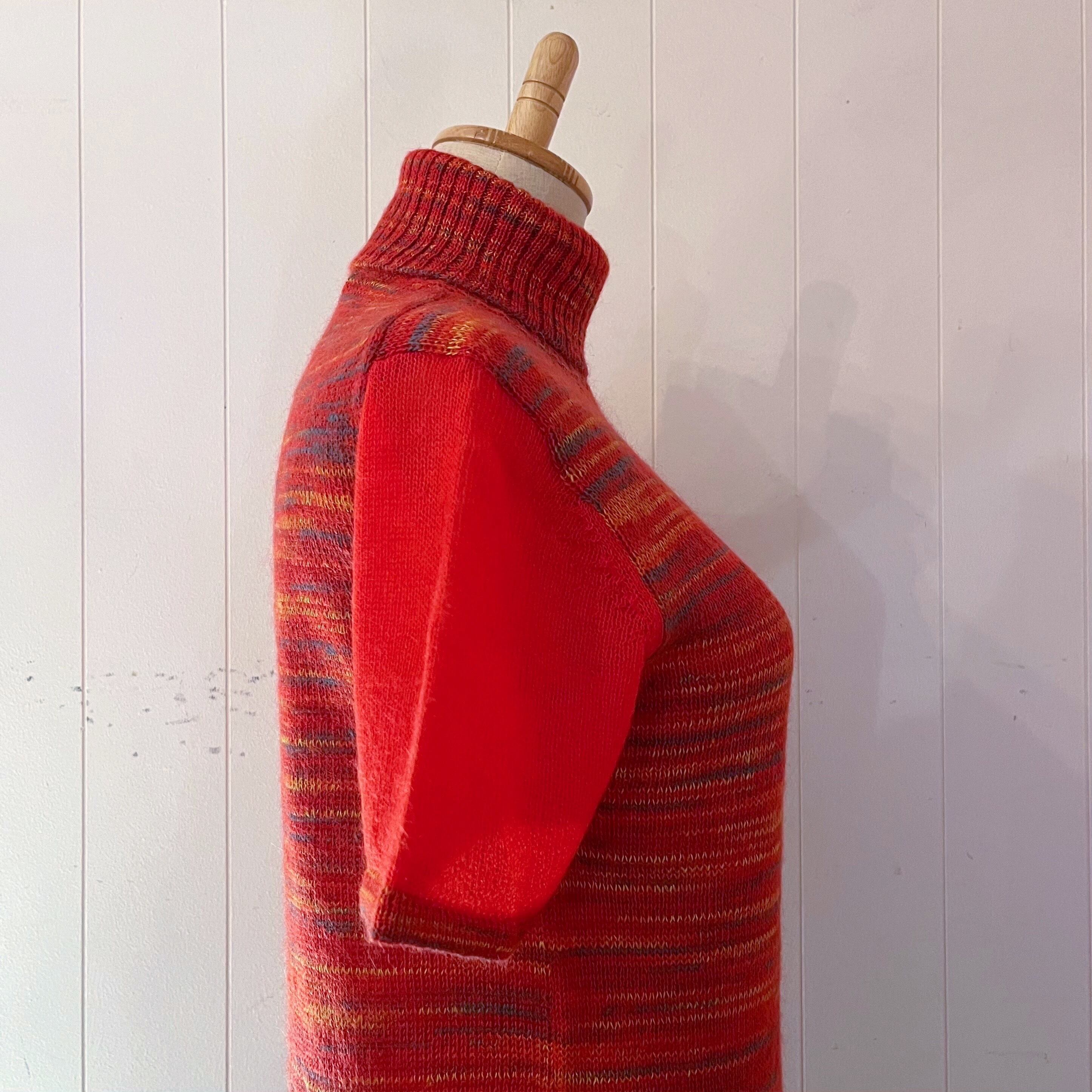 multi color turtle neck knit sweater