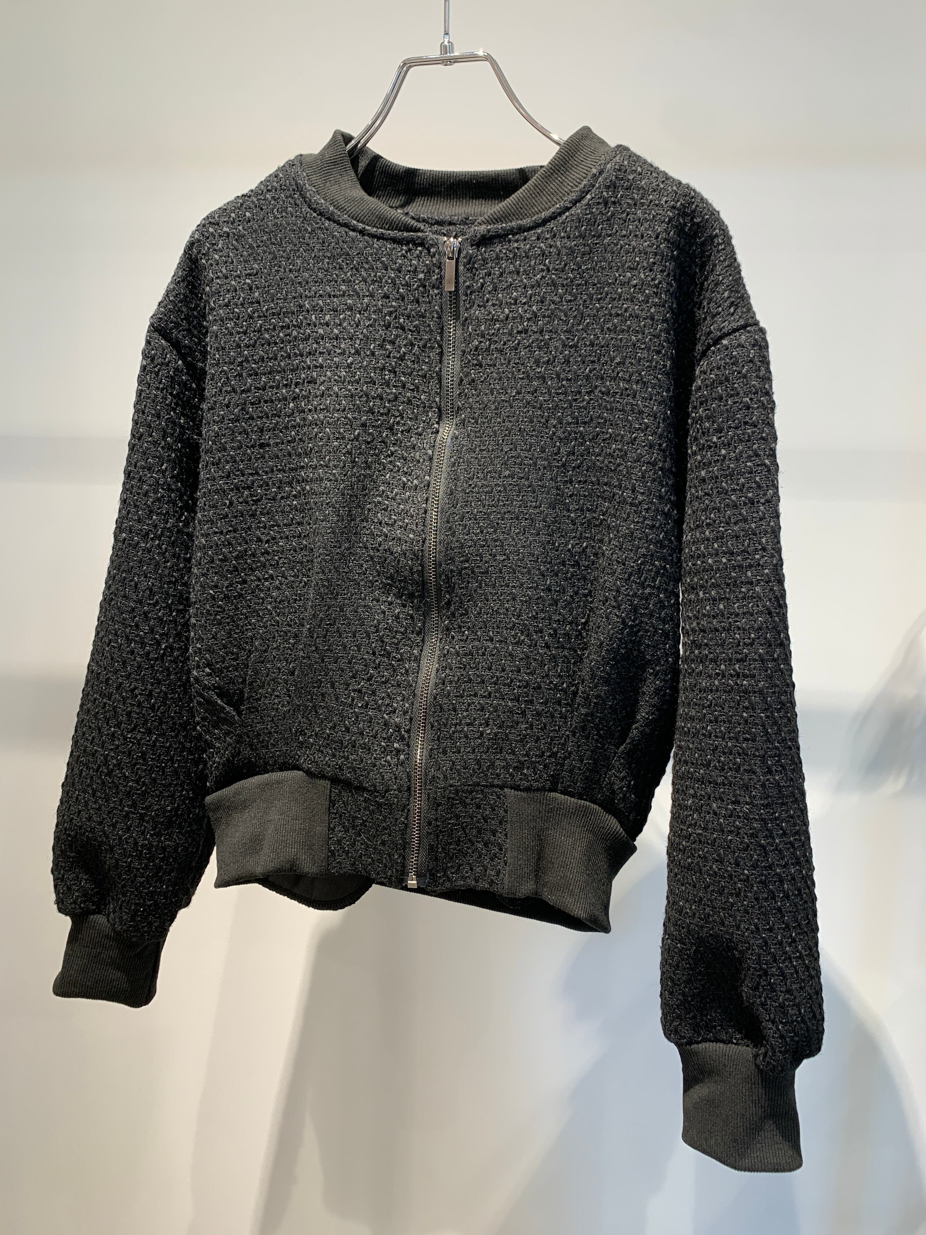 tweed compact zip blouson