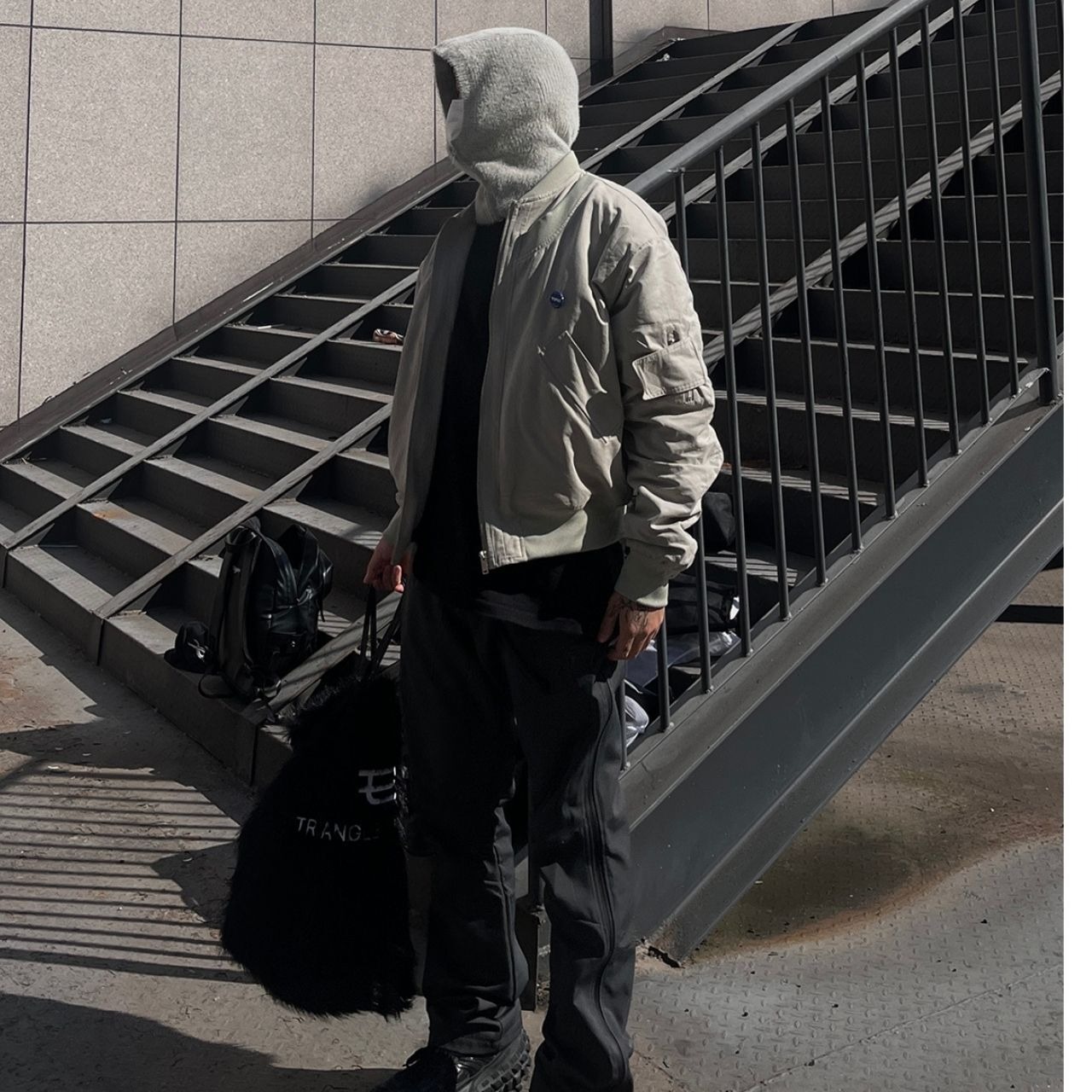 ジップアップニットバラクラバ　1054