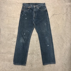 90s Levi`s 501/Paint Denim/USA製/1996年製/W31/L30/ペイント加工デニム/インディゴ/532-0396/リーバイス