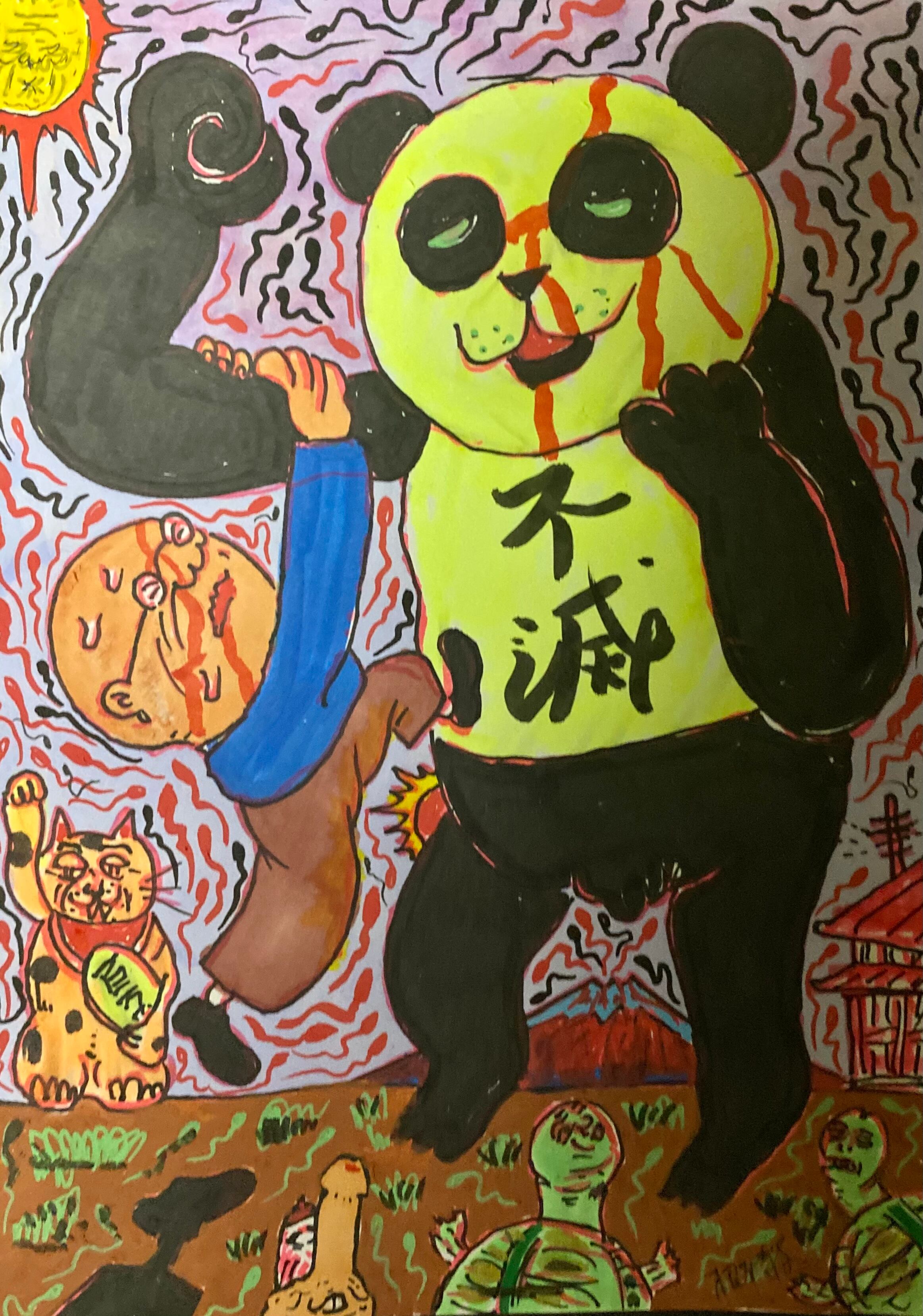 原画・ドローイング『蛭子さん3/9Twitter参照』裏表あり | 根本敬小売