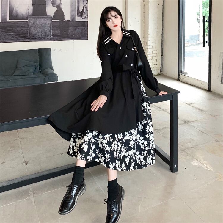 ロングワンピース レディース ロング丈 ワンピース 切り替えデザイン