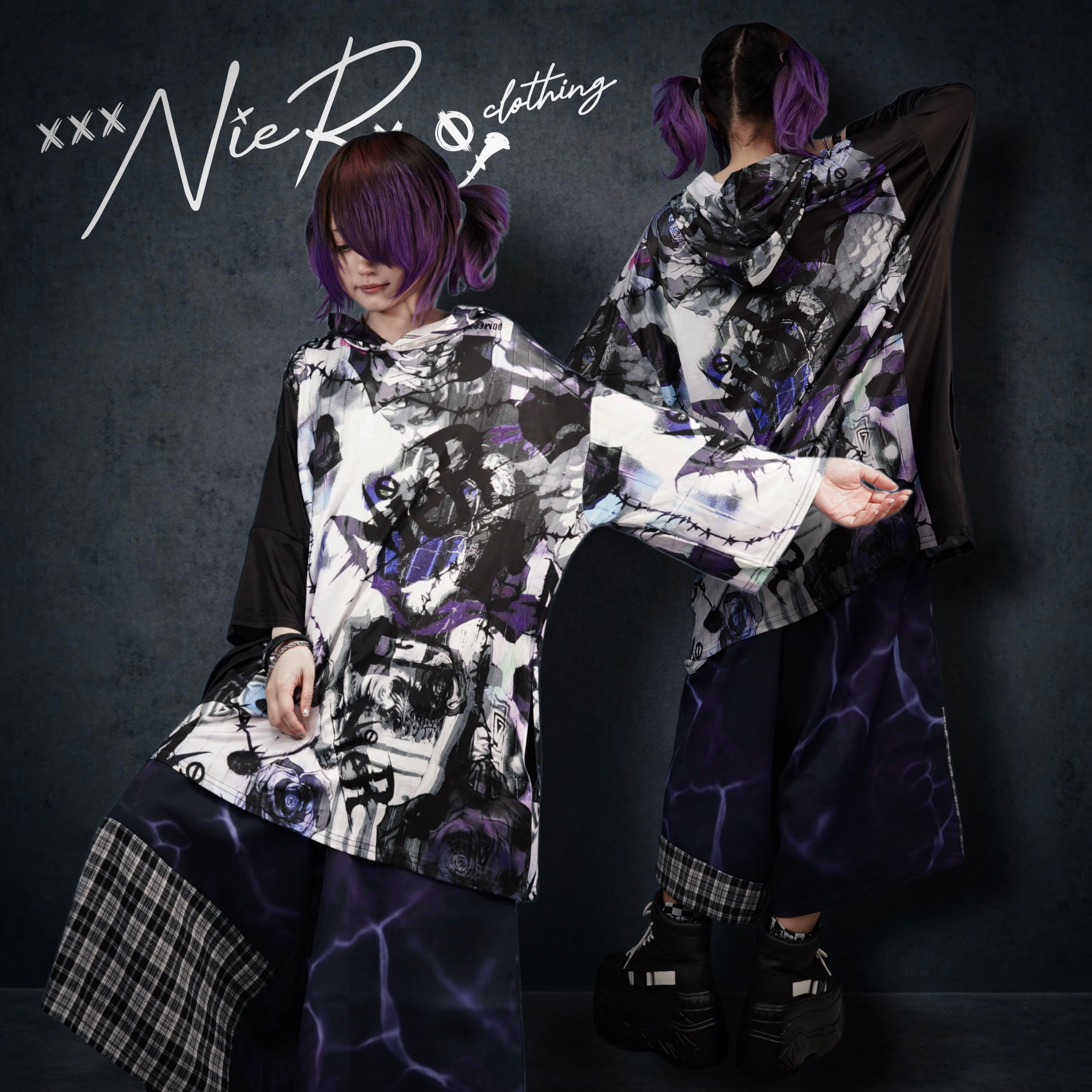 2WAY ZIP SLEEVE OVER SIZE PULLOVER【ROSE COLLAGE】 | NIER CLOTHING