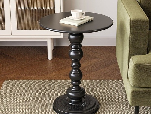 サイドテーブル　ソファエンドテーブル　丸形　コーヒーテーブル　ベッドサイドテーブル　クリエイティブ　ナイトスタンド　フラットティーテーブル　小さなエンドテーブル　リビングルーム　ベッドルーム　バルコニー　オフィス シンプル　ブラック　ホワイト 　直径39CM