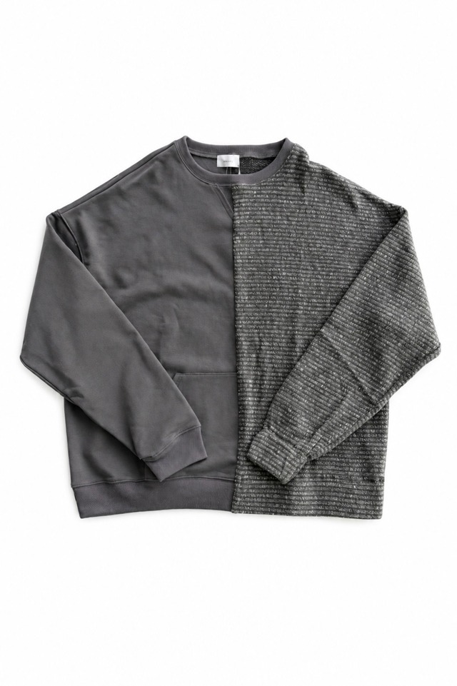 【Nora Lily】Tricky Switching Pullover-Light   Charcoal GREY x GREY