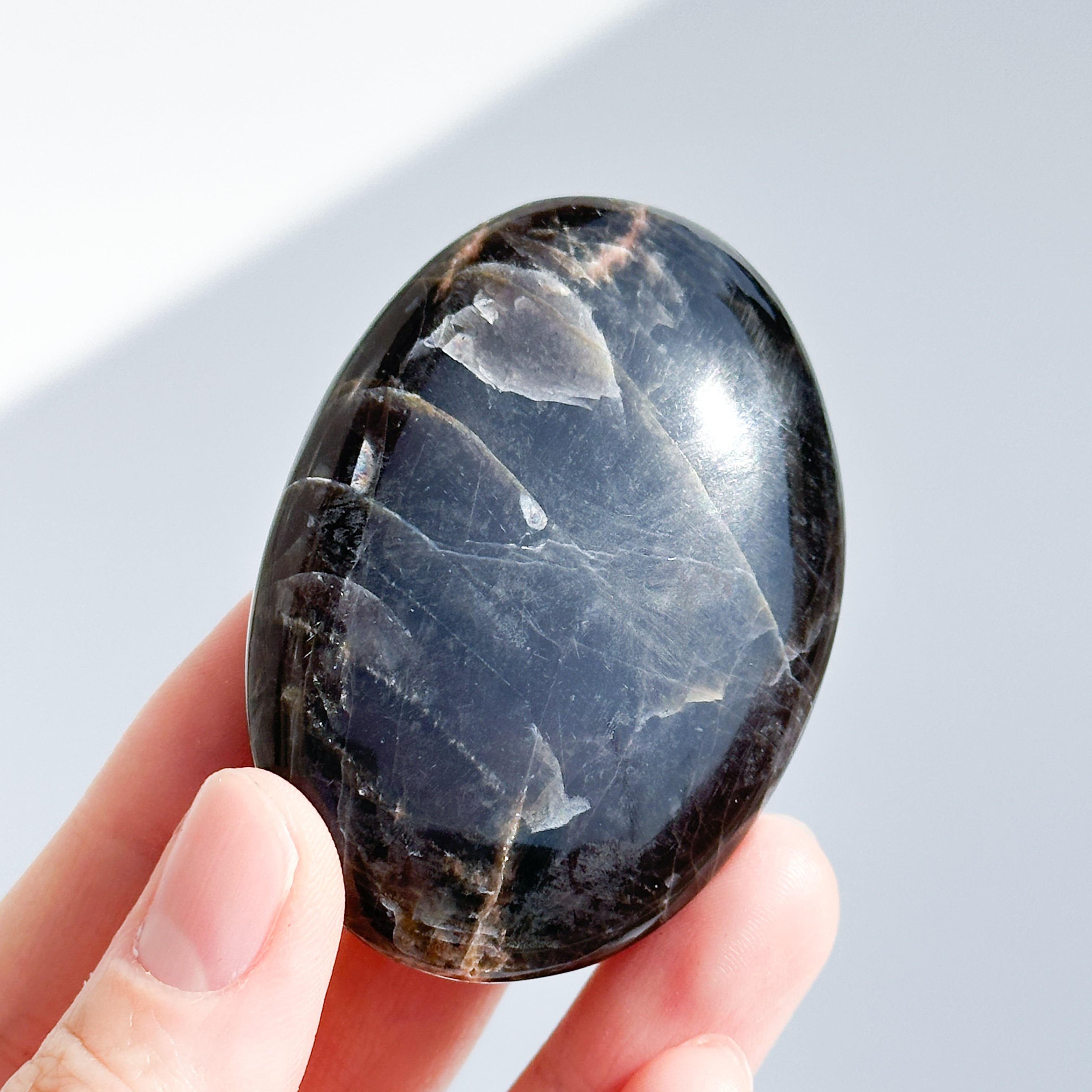 ブラックムーンストーン パームストーン23◇ Black Moonstone ◇天然石