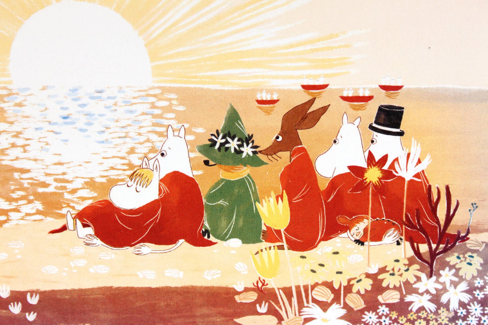 ムーミン 北欧 Postery 「サンセット」送料無料 フレーム 展示用フック付アートポスター 絵画 インテリア アート