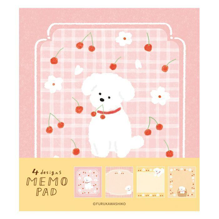 古川紙工 メモパッド サクラと白いわんこ | てんくーどう