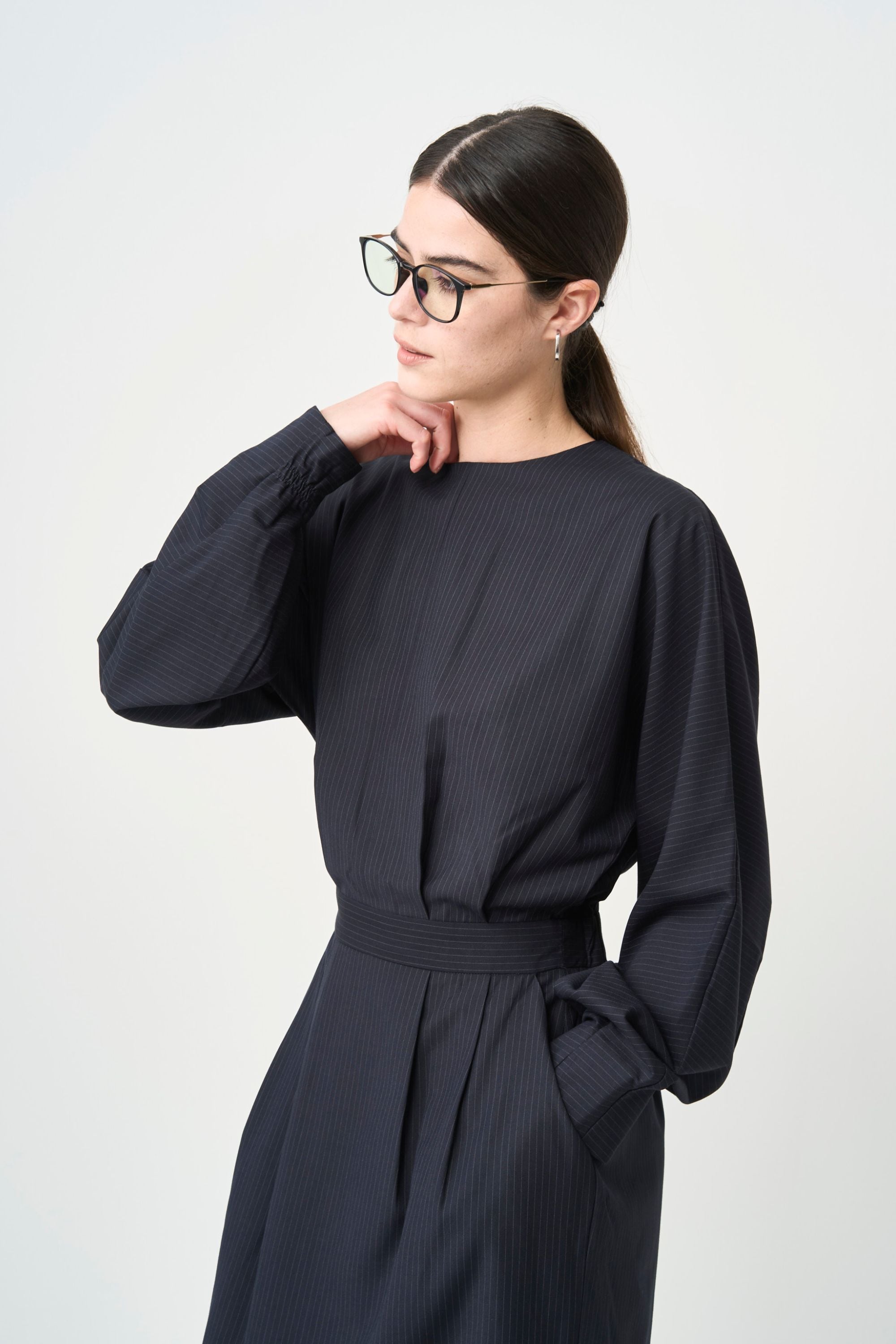 Rhombus Cocoon One piece - NAVY | seven dot - ライフスタイルECサイト -