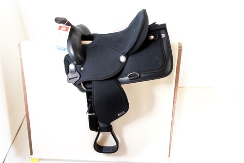 鞍　黒　ウェスタン　サイズ14　馬具　【JHF01-1805241353】