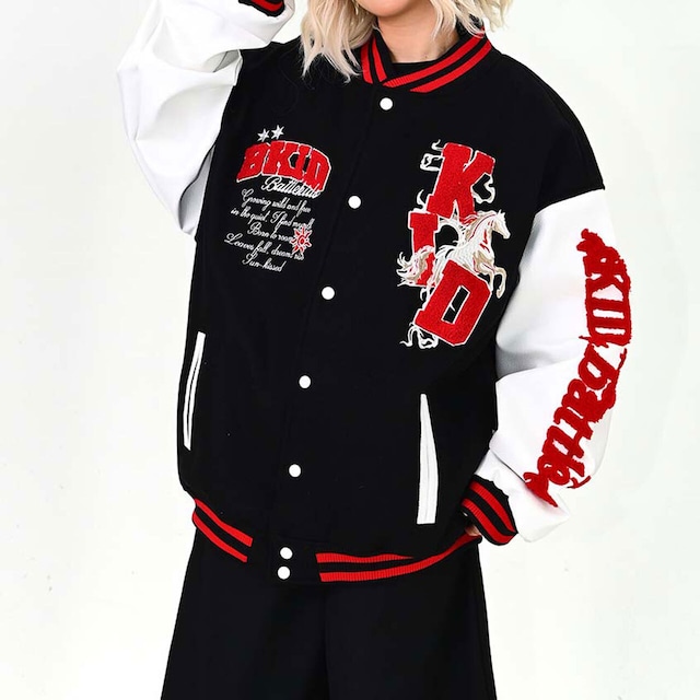 ワッペンミックスストリートスタジアムジャケット
2col R01628